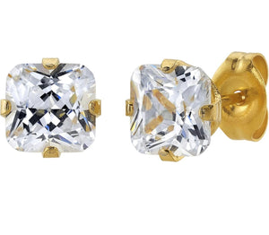 14K Gold Earring studs square