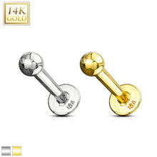 Load image into Gallery viewer, 14K Solid Yellow/White gold Labret/Monroe 3MM ball