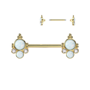 Double opal nipple bars