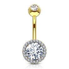 Load image into Gallery viewer, Round prong set belly ring