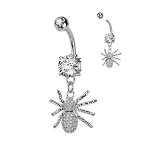 Spider dangle belly ring