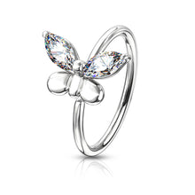 Load image into Gallery viewer, Butterfly bendable nose, cartilage hoop ring