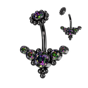 Triangle bezel set belly ring