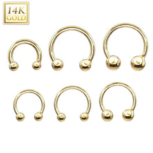 Load image into Gallery viewer, 14K Solid Yellow/White gold Horseshoe