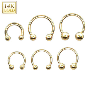 14K Solid Yellow/White gold Horseshoe