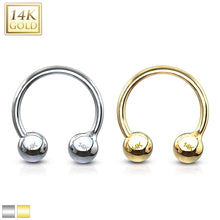 Load image into Gallery viewer, 14K Solid Yellow/White gold Horseshoe