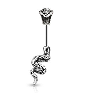 Poisonous Cobra Navel Ring 316L Surgical Steel