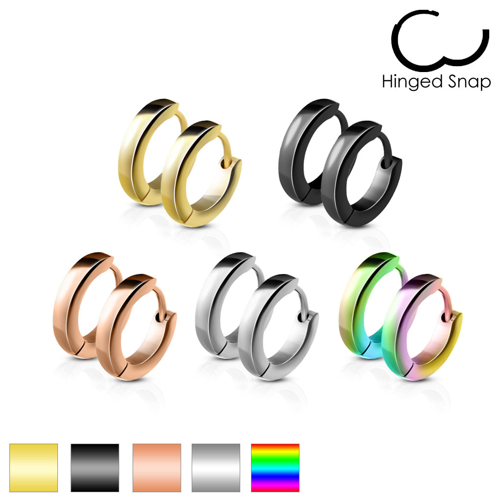 Classic Plain Dome 2.5mm Width Stainless Steel Earring Hoop