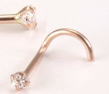 Load image into Gallery viewer, 14k solid white/yellow gold hook in 20G 1.5mm/2.0mm/2.5mm/3.0mm CZ AAA quality