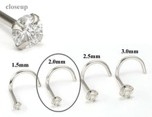 Load image into Gallery viewer, 14k solid white/yellow gold hook in 20G 1.5mm/2.0mm/2.5mm/3.0mm CZ AAA quality