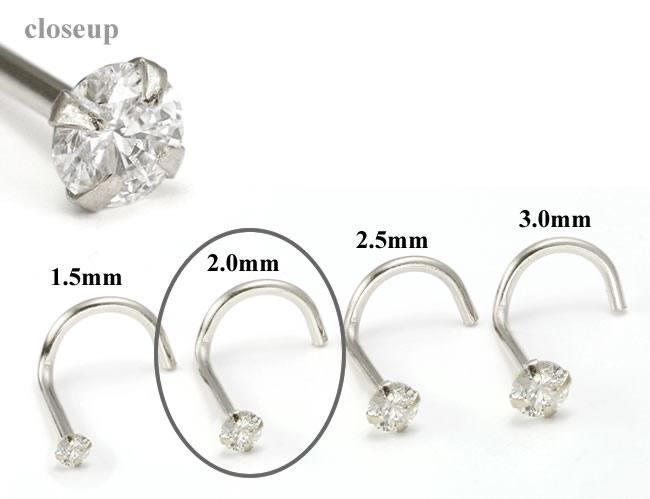 14k solid white/yellow gold hook in 20G 1.5mm/2.0mm/2.5mm/3.0mm CZ AAA quality